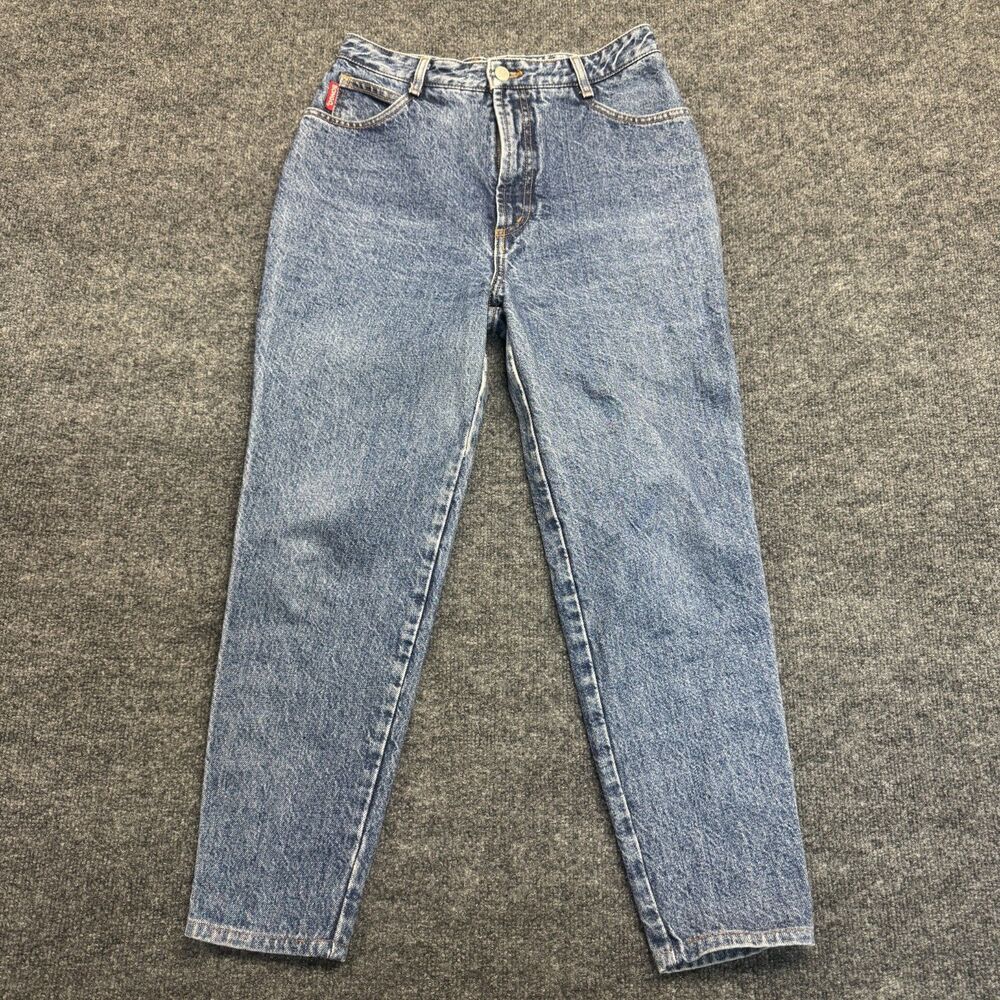 Vintage BONGO Jeans Made USA High Waist Tapered Leg Sz 11 80s 90s Mom 24" Inseam